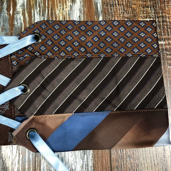 Tie Warrior Belt Cincher Corset Waist Blue S/M - Picture 4 of 5